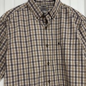 Carhartt Men's Brown Plaid Shirt